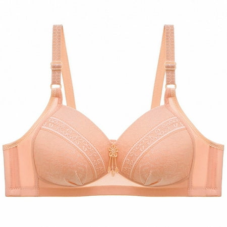 

Plus Size Bras for Women Clearance Solid Color Comfortable Hollow Out Perspective Bra Underwear No Rims Khaki