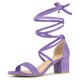 thumbnail image 1 of Sandalias de tacón Allegra K punta Abierta Mediana grueso con Cordón para Mujer Púrpura 38, 1 of 6