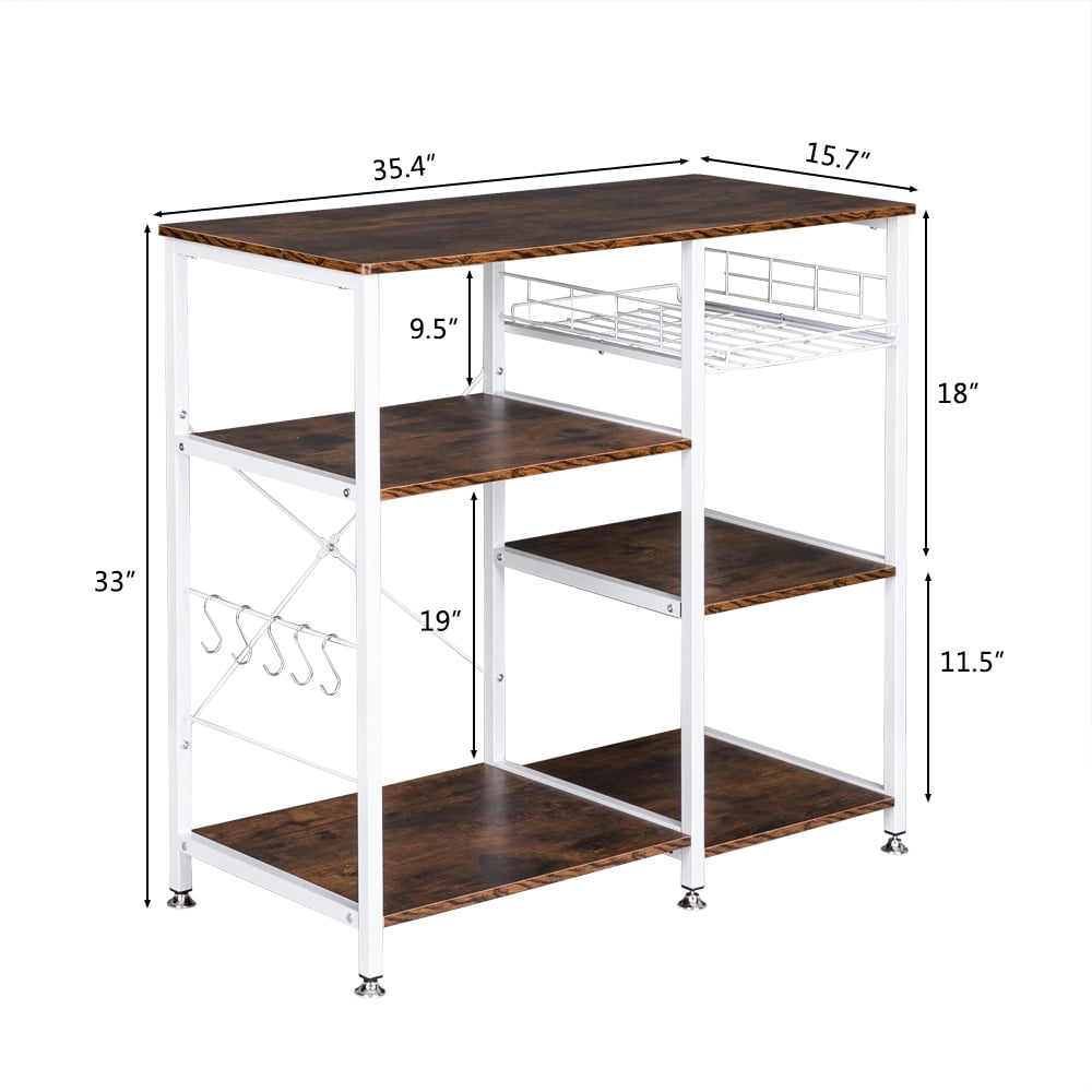 Lowestbest Kitchen Rack, Bakers Racks, Kitchen Corner Rack, Kitchen Shelving and Storage, Microwave Stand for Spice Rack Organizer Workstation, Brown Lowestbest Kitchen Rack, Bakers Racks, Kitchen Corner Rack, Kitchen Shelving and Storage, Microwave Stand for Spice Rack Organizer Workstation, Brown