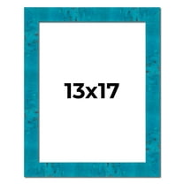 13x17 Frame Blue Teal Burl Wood Picture Frame | 1.75 Inch Moulding Width | Interior Frame Depth 0.5