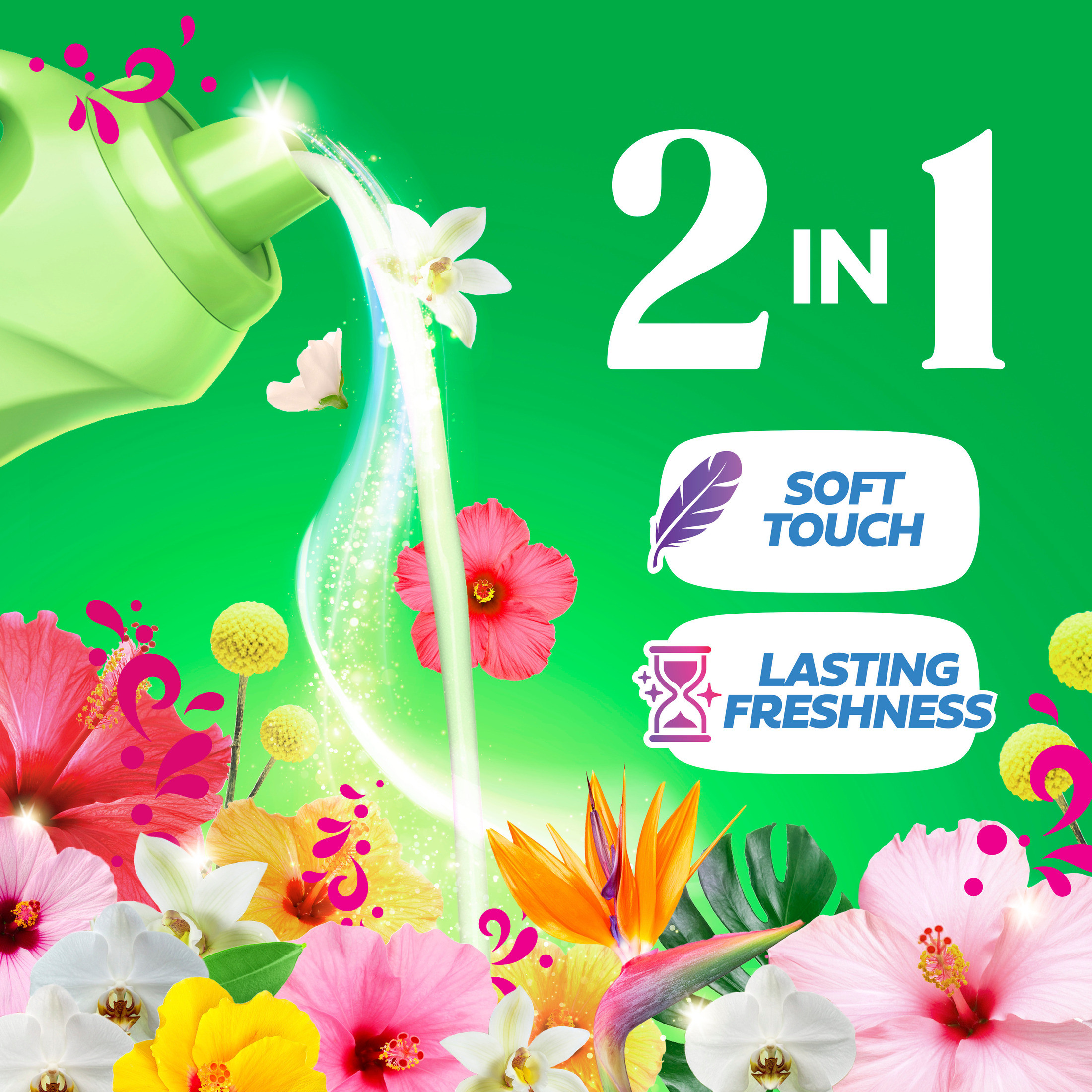 Gain Liquid Fabric Softener, Happy Hibiscus Scent, 100 fl oz photo 3