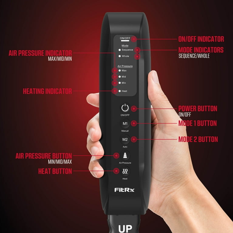 FitRx RecoverMax Leg Massager, Heated Compression Leg and Foot Massager with Multiple Massage, Intensity, and Heat Levels