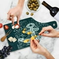 thumbnail image 4 of Anchor Cutting Board, Hand Drawn Hipster Design with an Anchor and Lettering on Grunge Background, Tempered Glass Cutting and Serving Board, Wine Bottle Shape, Dark Blue White, by Ambesonne, 4 of 5