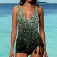 thumbnail image 2 of Swimming Suits for Women Trendy Print Plus Size Deep V-Neck Tankini Set Green Womens Bathing Suits L, 2 of 6