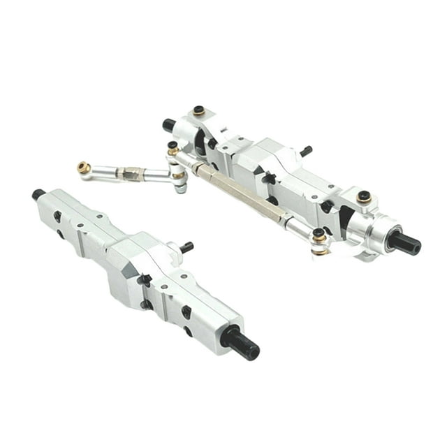 Xingzhi 2pack/lot Aluminum Upgrade Front Rear Bridge Axle Gear Box For WPL 1/16 C14 RC Car Front Rear Axle Upgraded Replacement silver