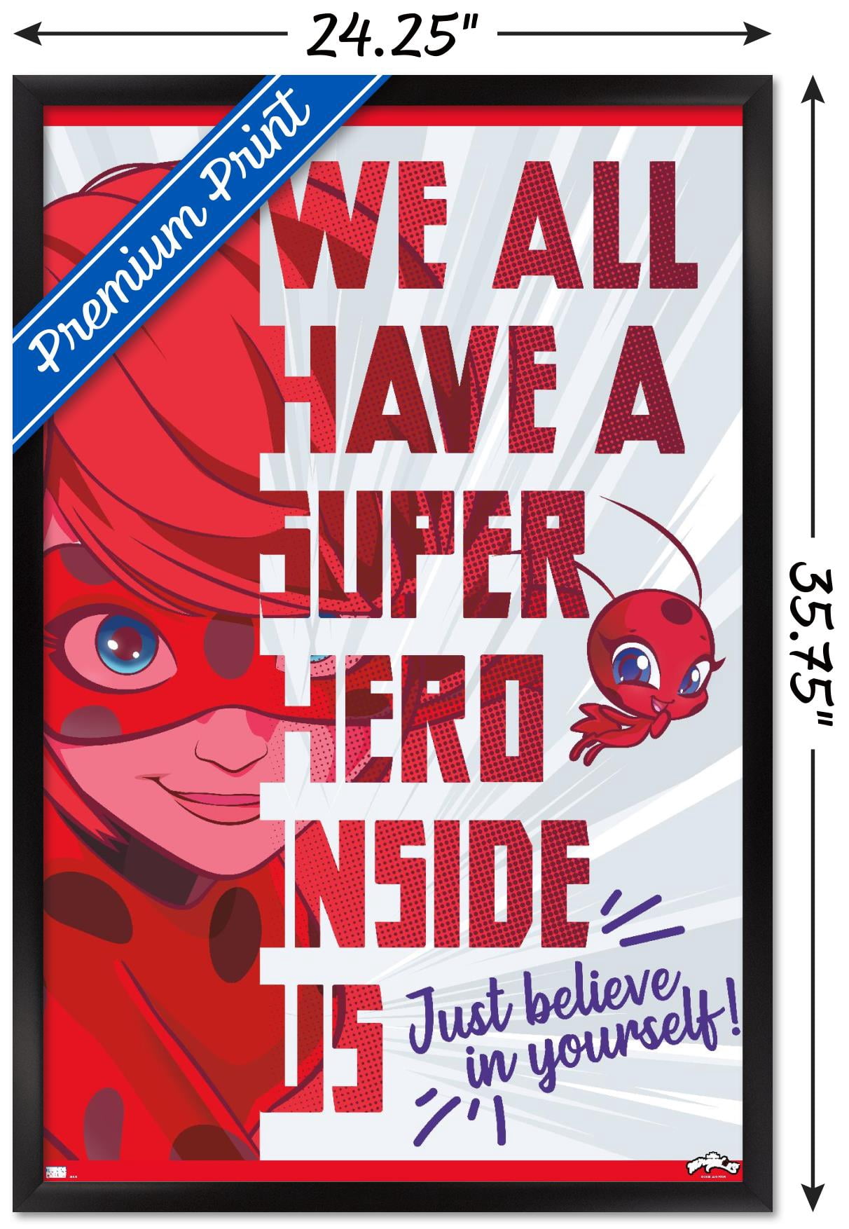 Miraculous - Hero Wall Poster, 22.375" x 34", Framed