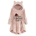 thumbnail image 2 of Kiplyki Hoodies Woman's Printing Buttons Long Sleeved Plush Coat Top, 2 of 5