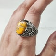 thumbnail image 5 of Bumblebee Jasper Mans Ring, Natural Bumblebee Jasper, Silver Jewelry, 925 Silver Ring, Birthday Gift, Heavy Mens Ring, Arabic Design, Ottoman Style Ring, Christmas, Turkey Mens Signet Ring, 5 of 7