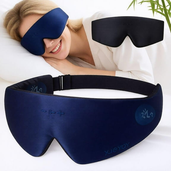 FACEMOON 3D Bluetooth 5.0 Eye Mask Music Play Sleeping Headphones Built-in HD Speakers for Air Travel