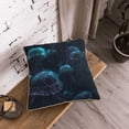 thumbnail image 5 of KLL Ice blue light spot jellyfish Decorative Throw Pillow Covers Velvet Soft for Couch Sofa Bedroom Living Room Outdoor (No pillow core)- 20"x20", 5 of 5