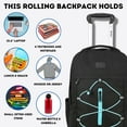 thumbnail image 2 of J World Lash Laptop Rolling Backpack (19 inch), Black/Blue, 2 of 8
