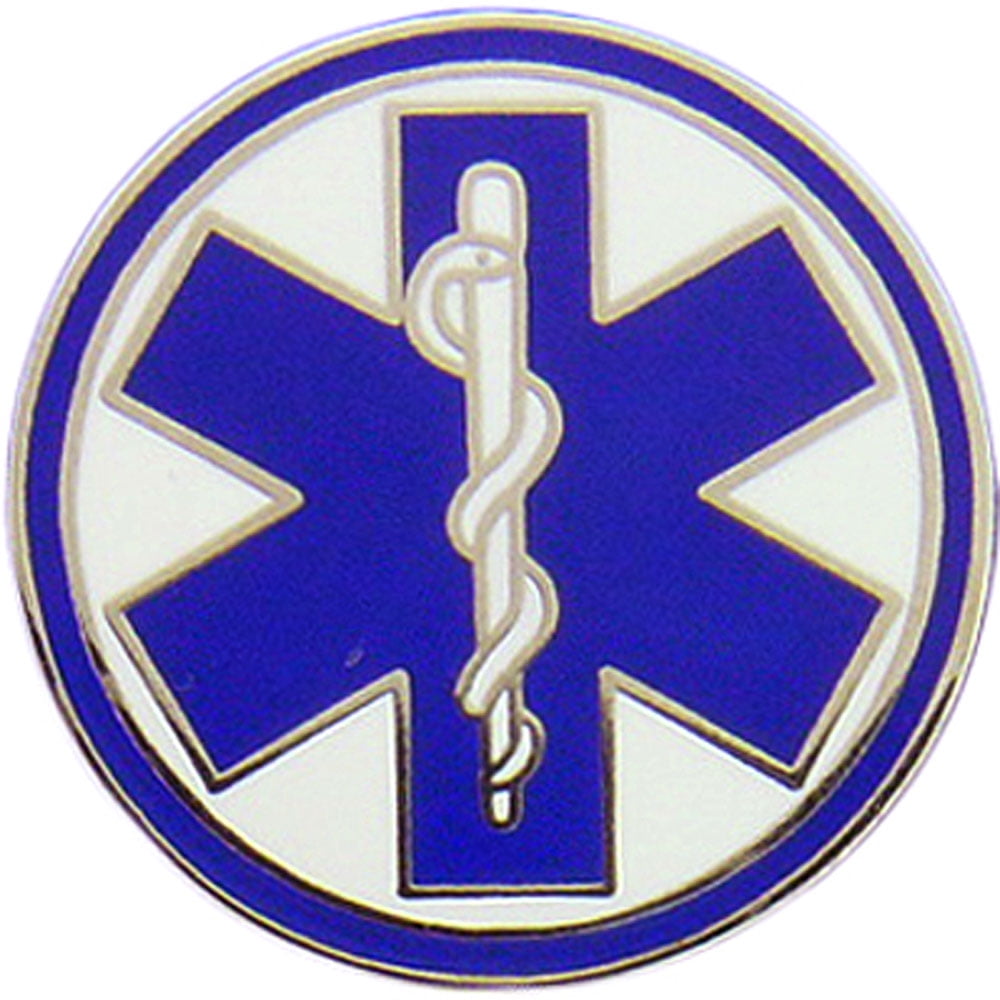 Lapel Pin Emergency Paramedic Silver Blue Star Life Insignia EMT Firefighter 