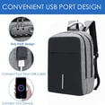 thumbnail image 3 of Mochila para computadora portátil, resistente al agua, antirrobo, con puerto de carga USB y cerradura, mochilas de negocios, gris, 3 of 6