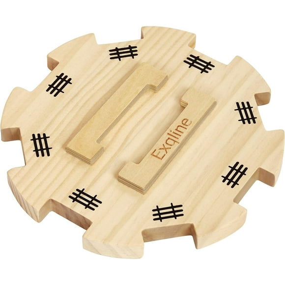 shiyou-Wooden Hub for Mexican Train Dominoes Game with Felted Bottom Mexican Train Centerpiece Made of Superior Pine Dominion Board Game for Adult