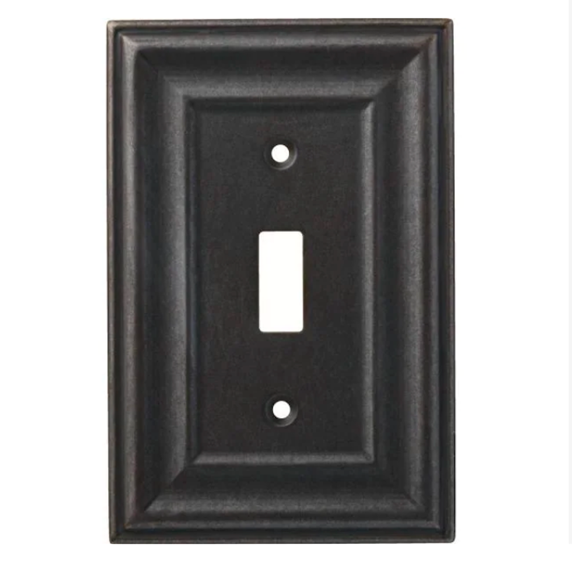 Hampton Bay W36420-SI Furrowed Single Switch Toggle Wall Plate Cover