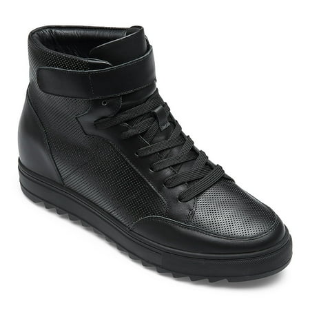 

CMR CHAMARIPA Mens Sneakers That Make You Taller High Top Sneakers Men s Leather Black Height Increasing Sneakers 7 CM / 2.76 Inches Taller