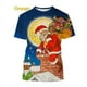 thumbnail image 1 of Camiseta de Navidad con estampado 3D para hombre y mujer, camisa informal de manga corta con cuello redondo, muñeco de nieve y alce, Unisex, 1 of 4