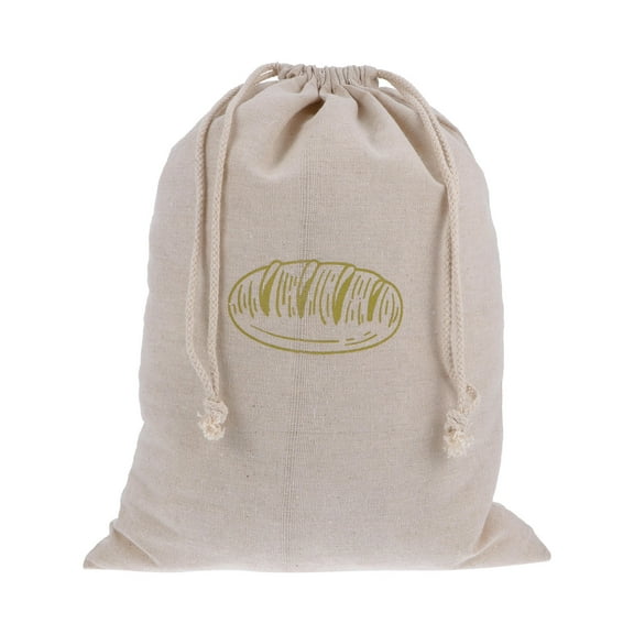 COSMOBETTY 1Pc Drawstring Linen Bread Pouch Unbleached Cloth Bags For Homemade Bread 15.72 x 11.79 in