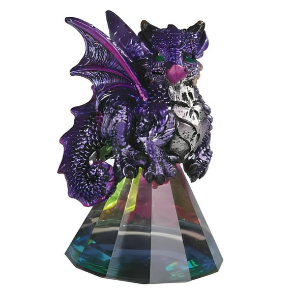 FC Design 3.5"H Purple Dragon Standing on Pyramid Glass Figurine Statue Sculpture Ornament Decoration Home/Room Decor and Unique Gift Ideas for Housewarming, Holidays and Birthdays