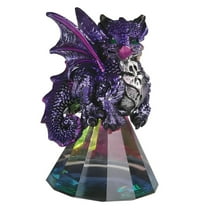 FC Design 3.5"H Purple Dragon Standing on Pyramid Glass Figurine Statue Sculpture Ornament Decoration Home/Room Decor and Unique Gift Ideas for Housewarming, Holidays and Birthdays