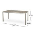 thumbnail image 6 of Gannon Outdoor Modern 6 Seater Aluminum and Faux Wood Dining Set, Natural and Silver, 6 of 8