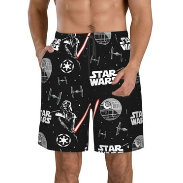 Mens Casual Sta-R War Swim Trunks Quick Dry Printed Beach Shorts Summer Boardshorts With Mesh Lining