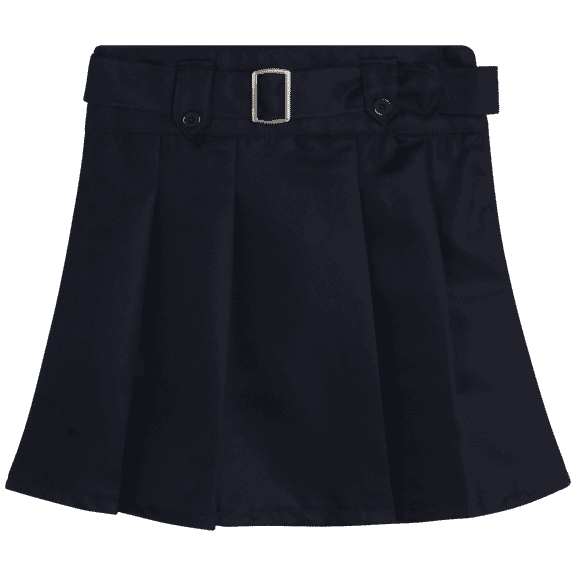 Beverly Hills Polo Club Girls School Uniform Skirt - Belted, Two Tab, Two Button Pleated Skort, 4-16