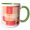 Green/White, variant on 3drose, Primrose and Coral Color Geometric, 15oz Two-tone Yellow Mug