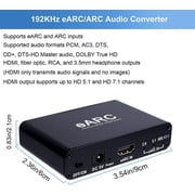 HDMI eARC ARC Audio Converter,24bit/192KHz Audio Sampling Rate,ARC Audio Return, HD 5.1 and HD 7.1 Channels,RCA 3.5mm Audio Converter,Supports eARC & ARC inputs