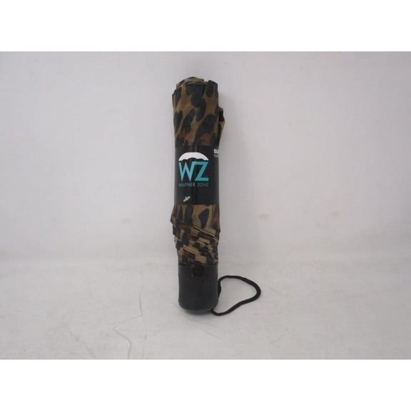 Weather Zone Super Mini Oversize Manual Umbrella Leopard Print