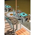 thumbnail image 2 of Outdoor Tablecloth with Umbrella Hole for Patio/Picnic/Party/Camping, Brown Grey Daisy Farmhouse Waterproof Table Cloth Square Cover Washable, Country Vintage Floral (60"x 60"), 2 of 9