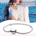 thumbnail image 4 of Pulsera Plata Para Charms Cadena Serpiente Broche Corazón Xtellar plateado, 4 of 4