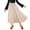 Beige, variant on Pleated Skirts for Women Midi Plus Size Flowy Patchwork High Low Skirt Elastic Waist Skirts Casual Summer Skirts
