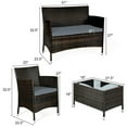 thumbnail image 3 of Gymax 8PCS Patio Rattan Conversation Furniture Set Outdoor w/ Brown & Grey Cushion, 3 of 9