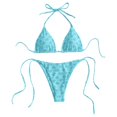 thumbnail image 6 of DHFJKG Women Bikini Swimsuits 2 Piece Sets Halter Triangle Side Tie Reversible Bathing Suit With Thong Bottoms Soft Beachwear, 6 of 6