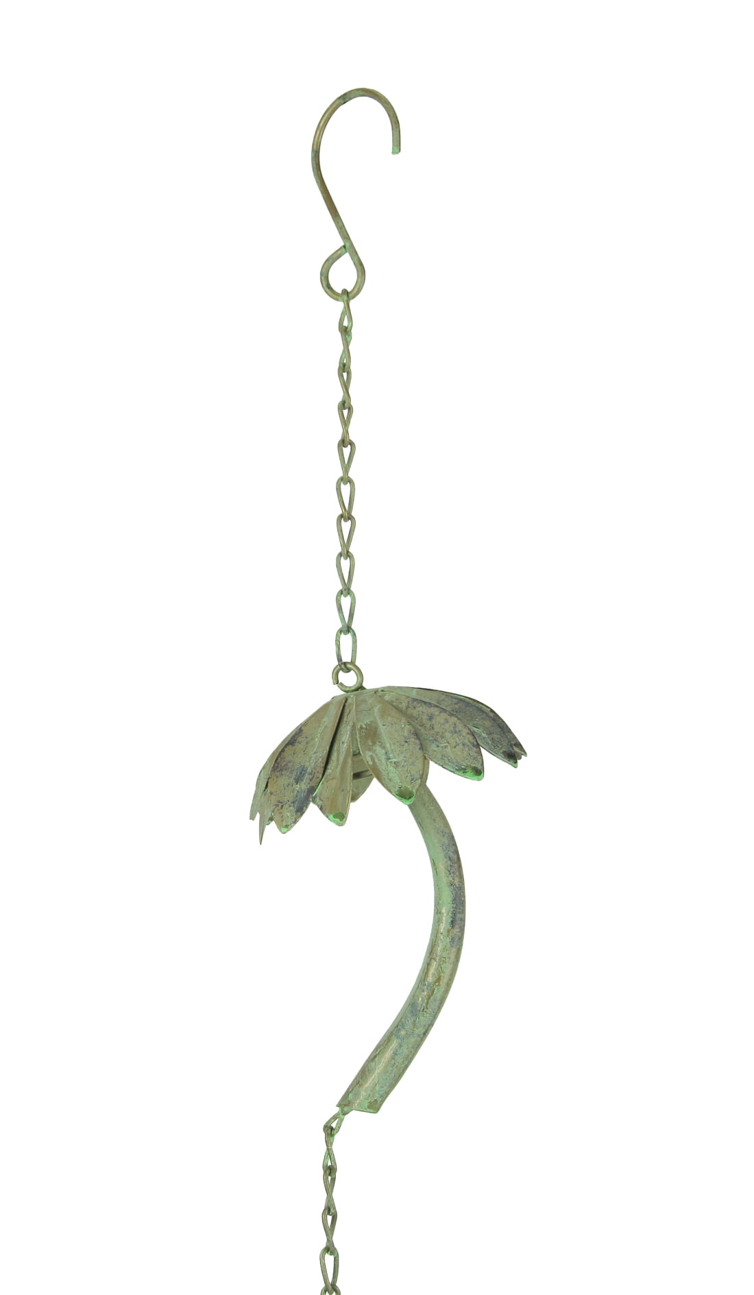 Things2Die4 Metal Tropical Palm Tree Rain Chain with Attached Hanger 72 inch  Bronze