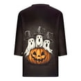 thumbnail image 5 of aohooy Funny Halloween Tshirts Women Three Quarter Sleeve Plus Size Graphic T-Shirts Holiday Festivel Party V Neck Tunic Tops Multicolor,L, 5 of 5