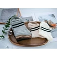 thumbnail image 7 of JIANFANG Womens Striped Crew Socks Brown Vintage Retro Athletic Socks 5 Pairs, 7 of 7