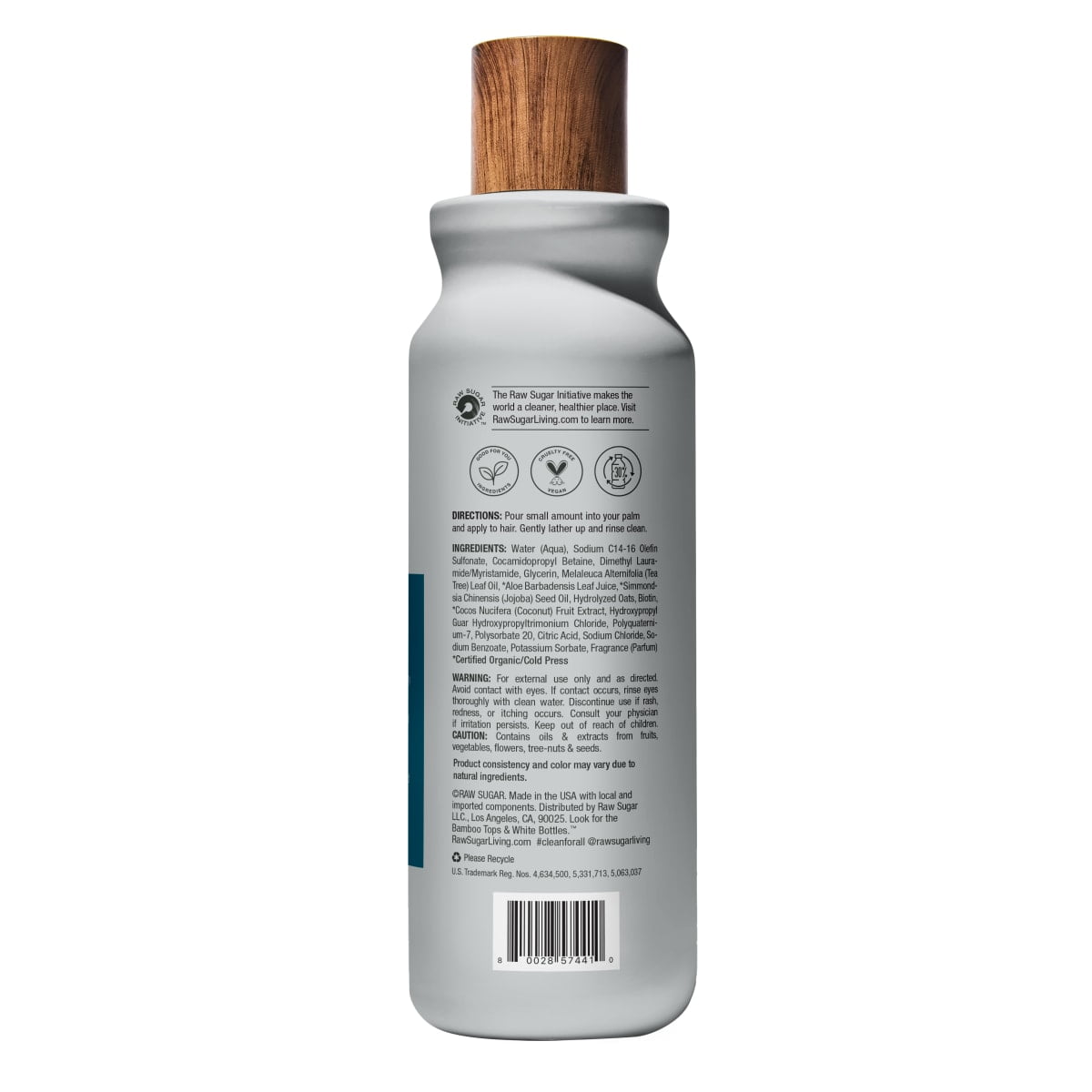 Raw Sugar Men's 2-in-1 Tea Tree + Coconut + Aloe Strengthen Shampoo & Conditioner, 18 fl oz