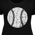 thumbnail image 4 of Inktastic Distressed Baseball in White Women's Plus Size T-Shirt, 4 of 5