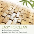 thumbnail image 4 of Natural Bamboo Bath Mat 24 x 16 inches Non-Slip Bamboo Shower Mats for Bathtub Sauna Bathroom, 4 of 6
