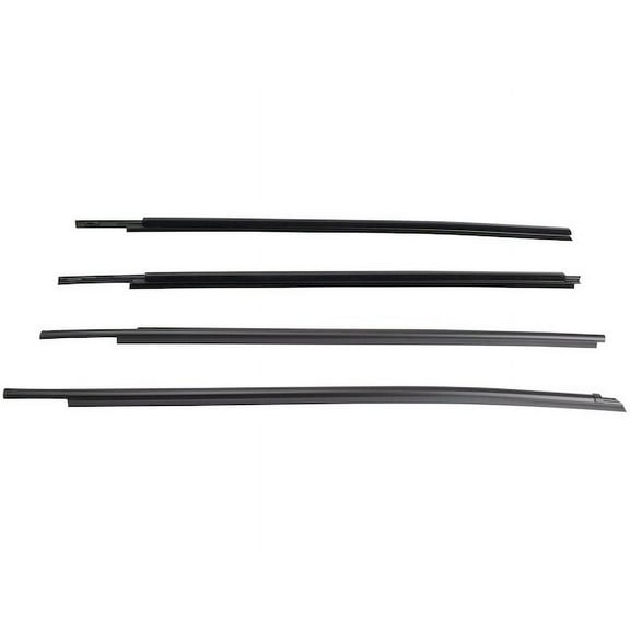 Door Window Belt Weatherstrip Kit 4 Piece - Compatible with 2007 - 2015 Toyota Tundra Crew Cab Pickup 2008 2009 2010 2011 2012 2013 2014