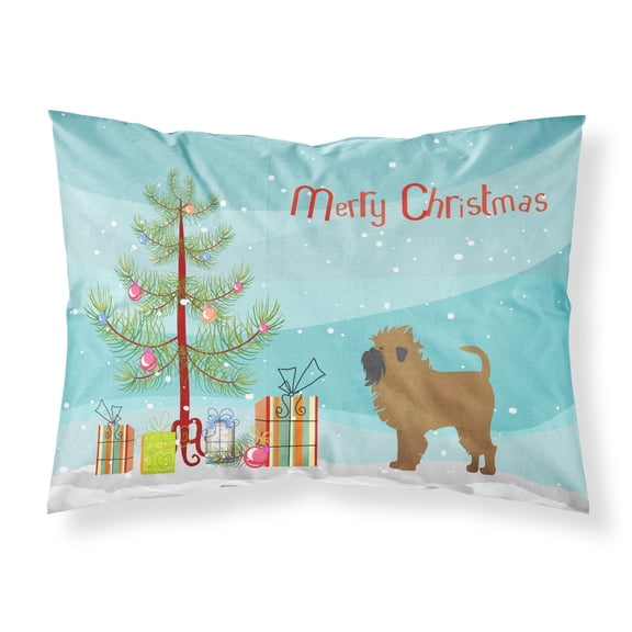 Carolines Treasures CK3439PILLOWCASE Tan Affenpinscher Christmas Tree Fabric Standard Pillowcase Standard multicolor