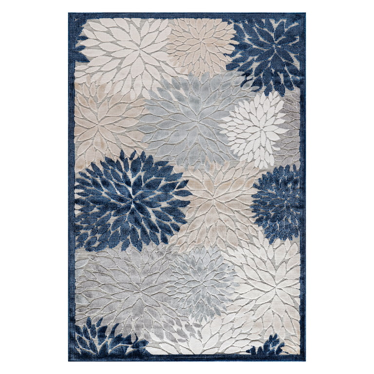 CAMILSON Spring Leaf Tropical Botanical Easy-Cleaning Non-Shedding Washable  Outdoor Indoor Area Rug Multi 6x9 