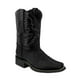 thumbnail image 1 of Oucaili - Botas vaqueras para mujer, estilo retro, bordadas, a media pantorrilla, punta cuadrada, botas vaqueras, 1 of 4