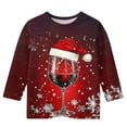 thumbnail image 3 of DxhmoneyHX Christmas Shirts for Girls Cute Gnomes Graphic Tees Fall&nbsp;Winter Lightweight&nbsp;3/4 Sleeve Tops Holiday Fashion Crewneck&nbsp;Sweatshirt Size 12-13Years, 3 of 4