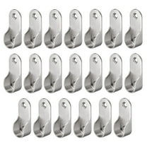 Unique Bargains Zinc Alloy Oval Closet Rod End Supports, Wardrobe Rod Flange Bracket Support Fit Rod Dia 16mm 20Pcs