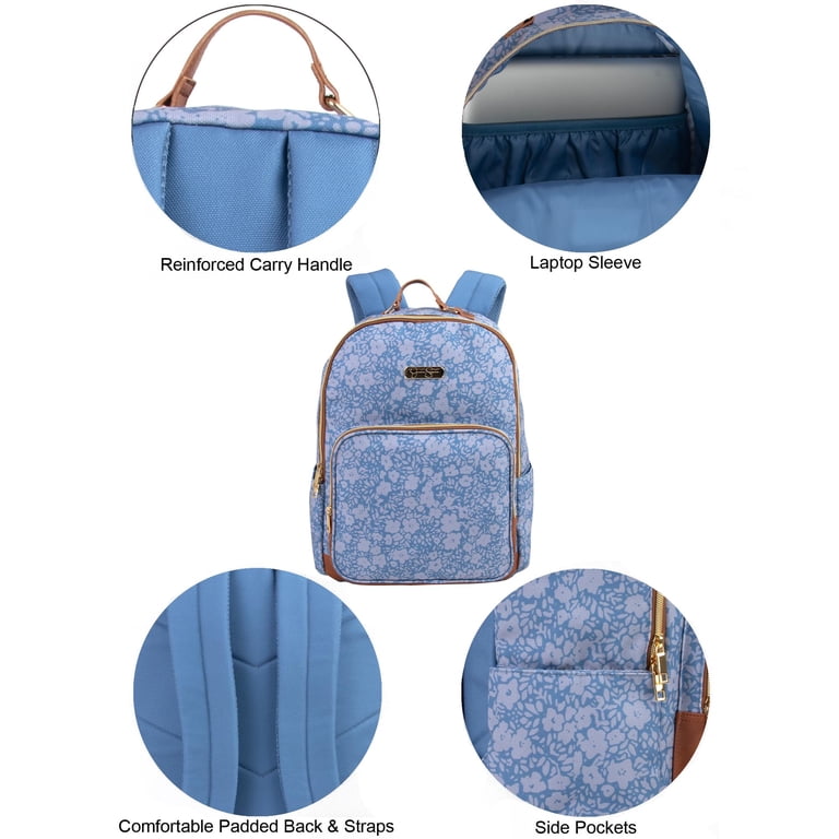 Jessica Simpson Women's Vegan Leather Trim Laptop Backpack with