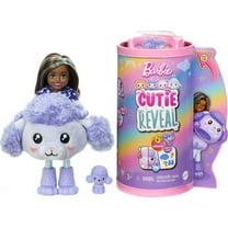 Barbie Cutie Reveal Cozy Cute Tees Series Chelsea Doll & Accessories, Plush Poodle, Brunette Small Doll