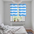 thumbnail image 6 of 2 Panels Kitchen Tier Curtains 39 Inch Length, Blue Striped Grommets Window Treatment Curtain, Modern Simple Monochrome Geometric White Thermal Curtains Drapes for Living Room/Bathroom, 6 of 9